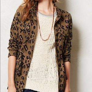 Anthropologie Tabitha Leopard Print Jacket L